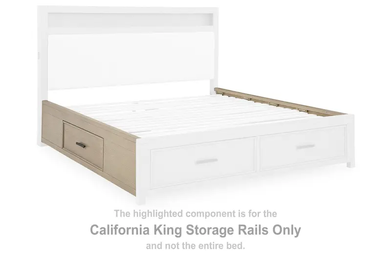 Calmoro Gray Cal-King Storage Bed Frame with Reinforced Rails