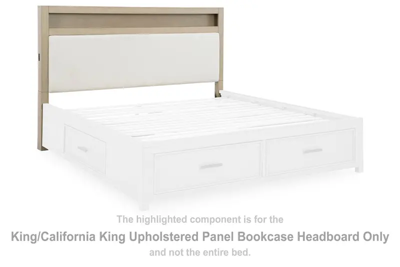 Calmoro Gray Upholstered King or Cal-King Bookcase Headboard