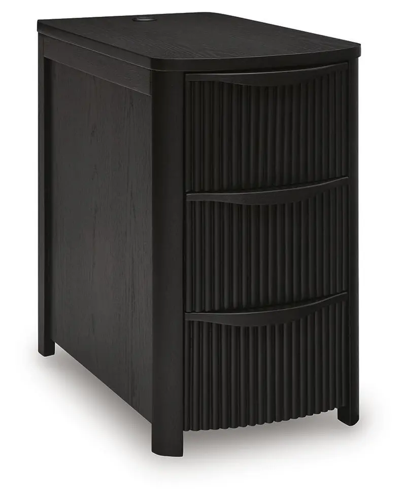 Camdill Black Modern Chair-Side End Table