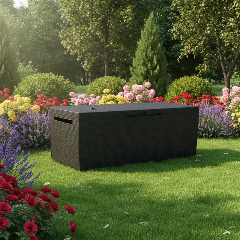 Capri 302L Anthracite Rattan-Style Outdoor Storage Bench – Dual-Function Seat & Box | KETER