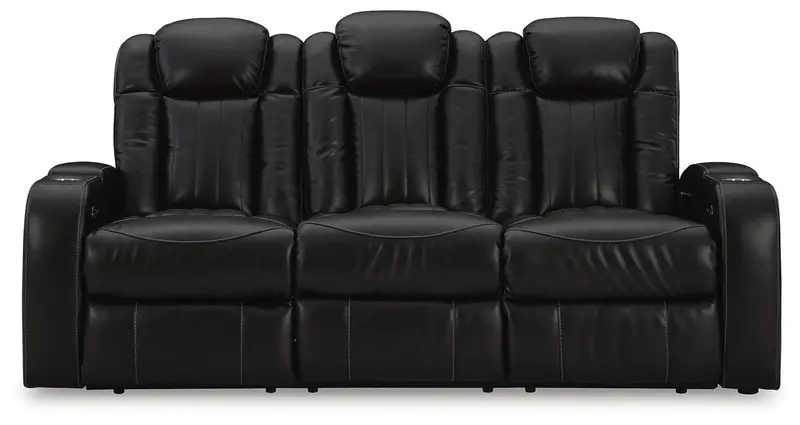 Caveman Den Midnight Power Reclining Sofa with Adjustable Headrest