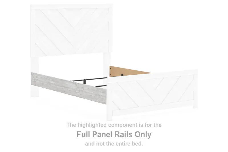 Cayboni Whitewash Full-Size Panel Bed Rails