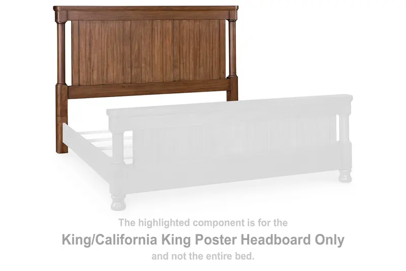 Chadworth Brown King or California King Poster Headboard with Classic Silhouette