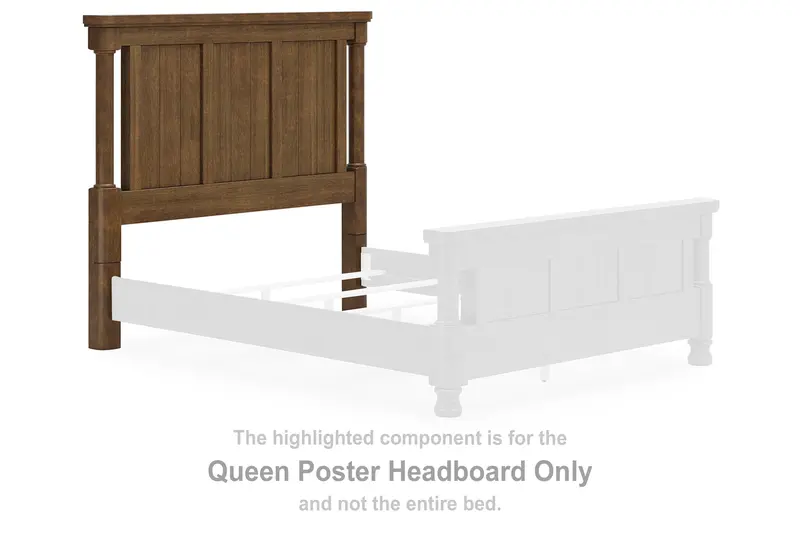 Chadworth Brown Queen Poster-Style Headboard
