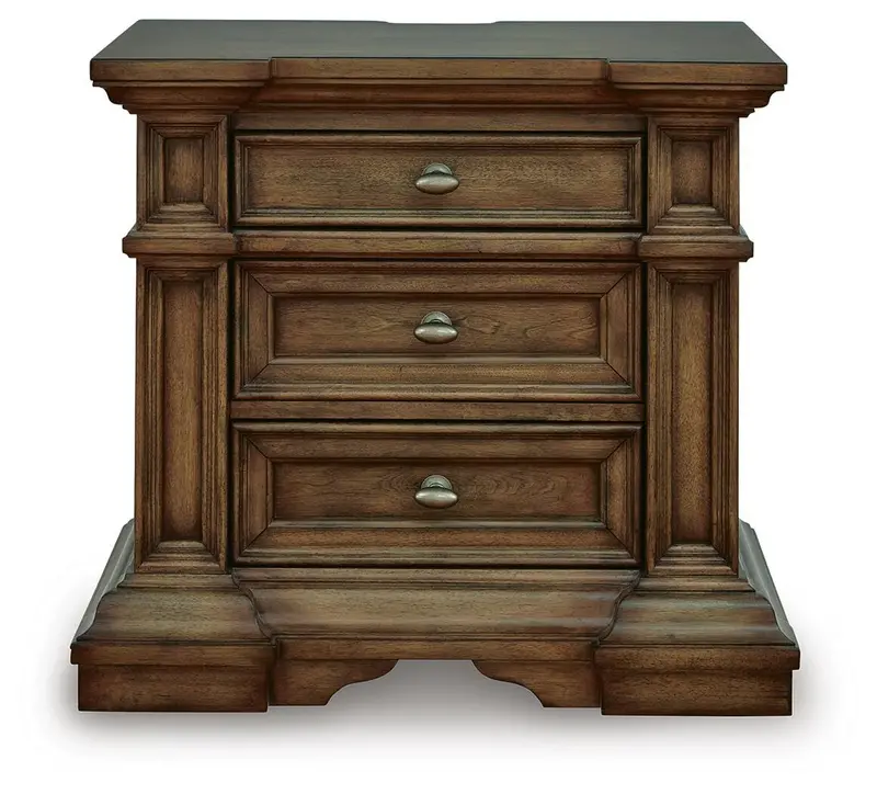 Channley Brown 3-Drawer Nightstand – Curated Transitional Bedroom Furniture
