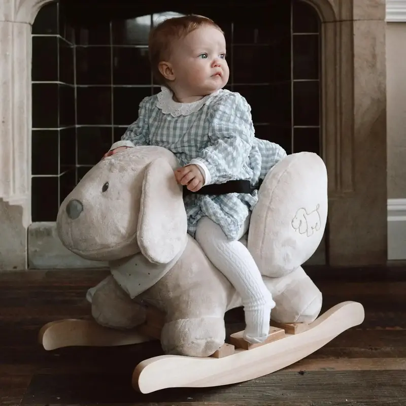 Charlie Vanilla Dog Rocker – Stylish Pet Rocking Chair with Safety Harness & Stable Base