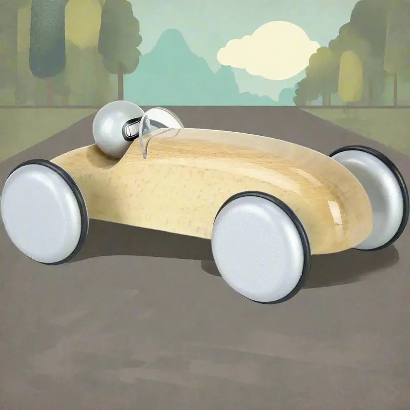Classic Beech Wood Speedster Racing Car | Retro VILAC Wooden Toy Vehicle