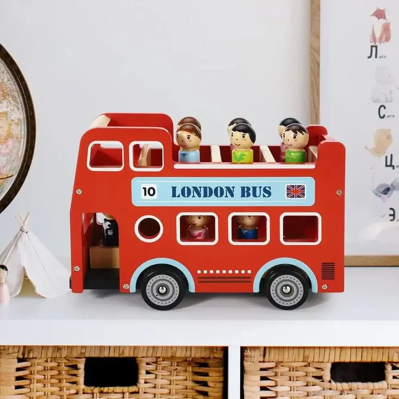 Classic Red Double-Decker Bus Toy – Detachable Upper Deck & Detailed London-Themed Play Vehicle