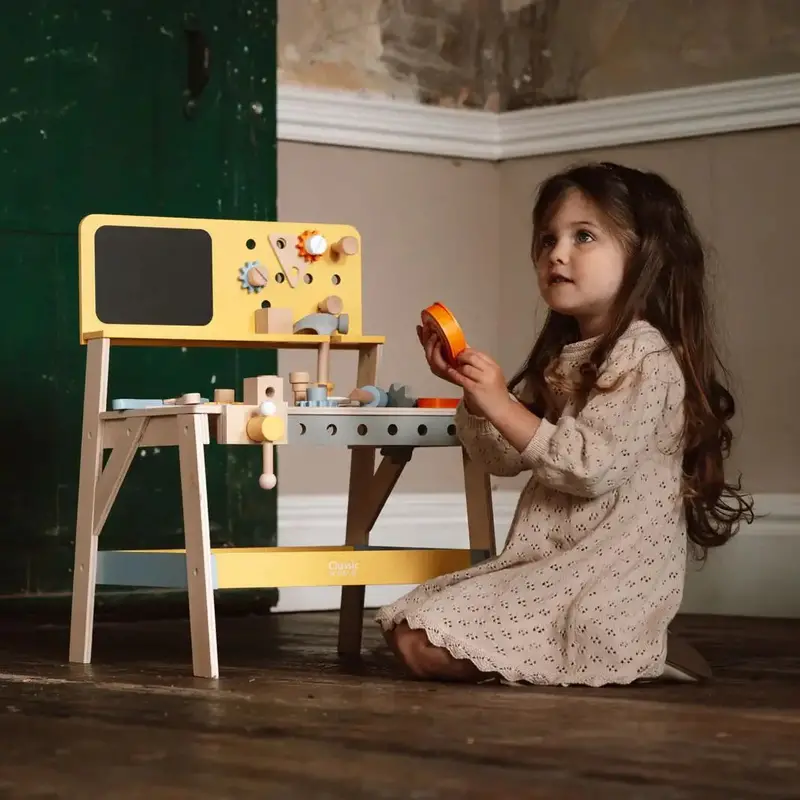 Classic Wooden Tool Bench Playset for Kids – Imaginative Carpentry Toy for Ages 3 and Up