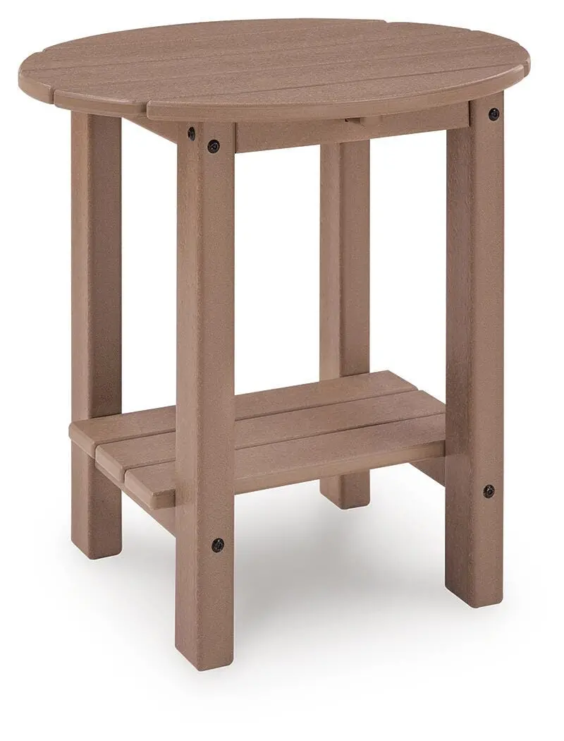 Cliffs Beach Driftwood-Finished Oval End Table with Natural Texture