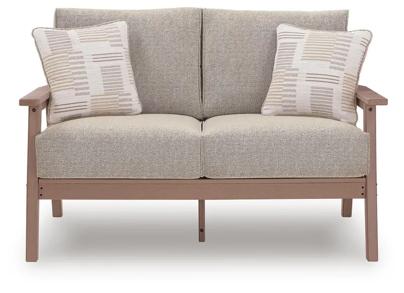 Cliffs Beach Driftwood Outdoor Loveseat with Cushions