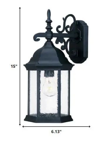 Compact Matte Black Domed Lantern Wall Light – Hanging Design