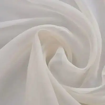 Cream Voile Fabric Roll | 100% Polyester Sheer Decorative Material (1.45 x 20 m)