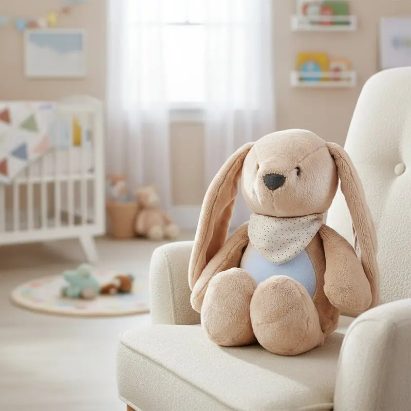 Cry-Activated Bunny Sleep Companion – 7-Color Night Light & USB-Rechargeable Design – NATTOU