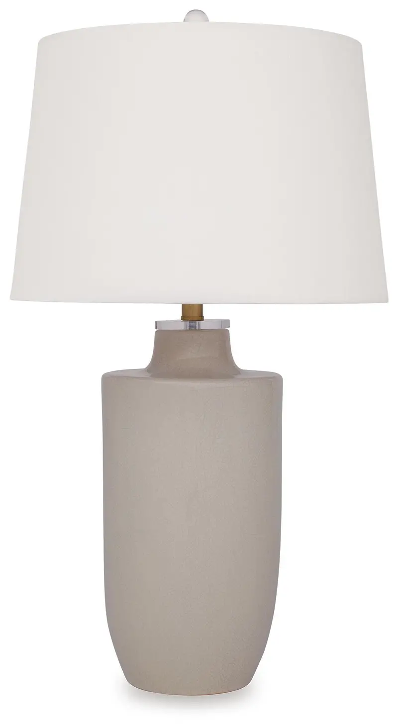 Cylener Off-White Glazed Ceramic Table Lamp – Pack of One