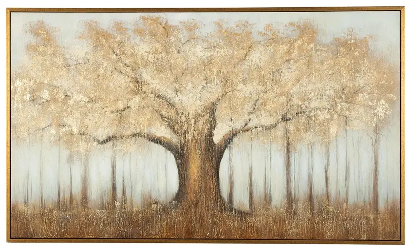 Dalewick Elegant Wall Art with Brown, Gray & Gold Accents