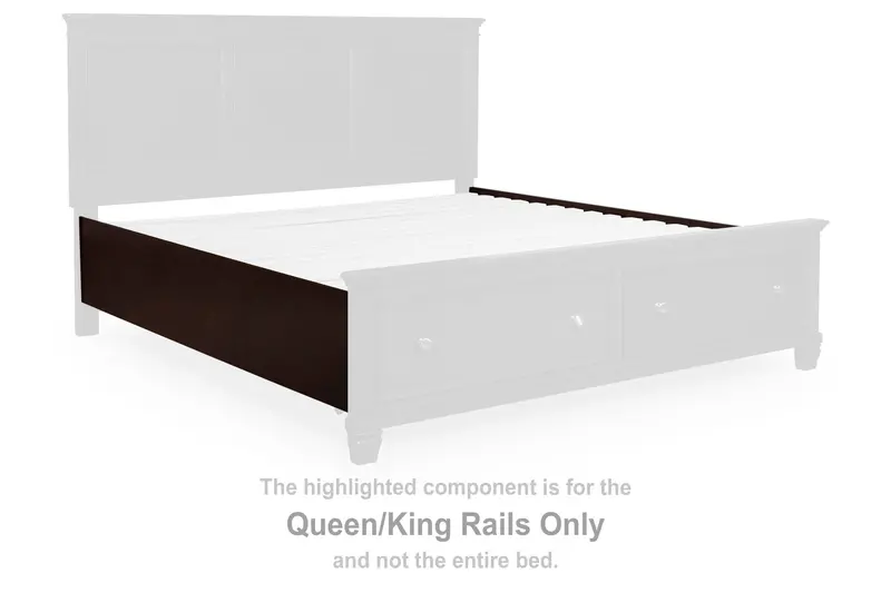 Danabrin Brown Queen or King Bed Frame with Heavy-Duty Rails
