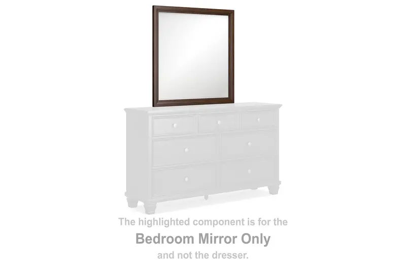 Danabrin Brown Solid Wood Bedroom Mirror with Warm Finish