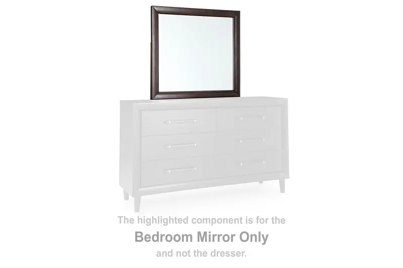 Dantenton Merlot Wood Bedroom Mirror with Modern Frame