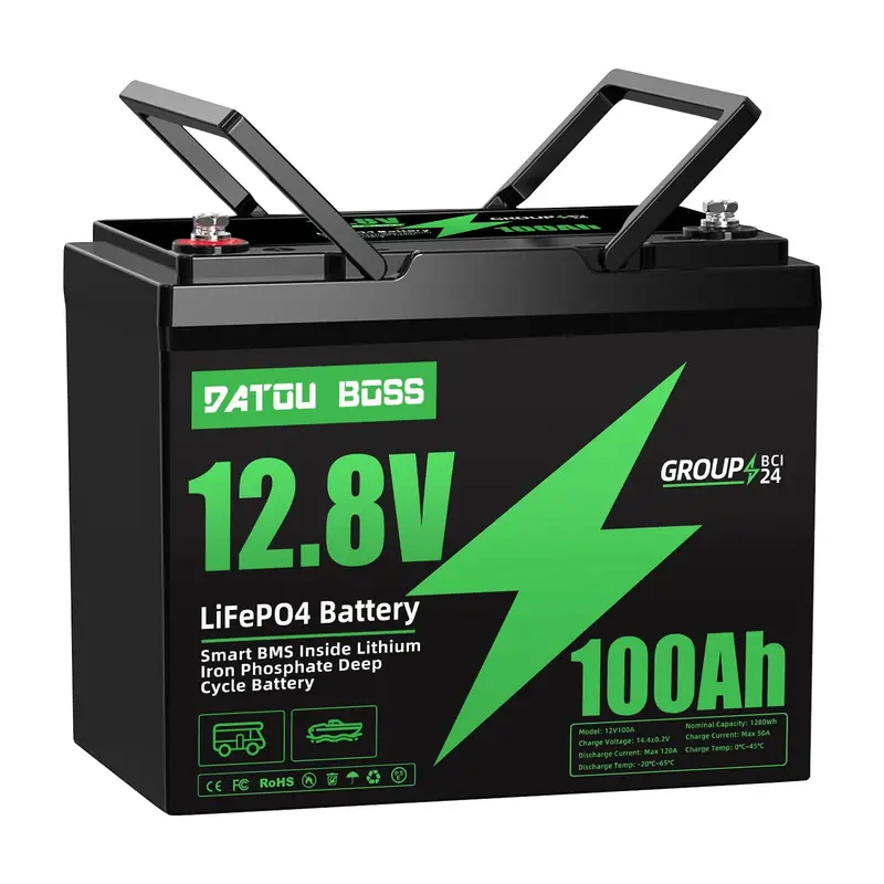 DATOUBOSS LiFePO4 Lithium Battery – 12V/24V, High-Discharge RV & Marine Use
