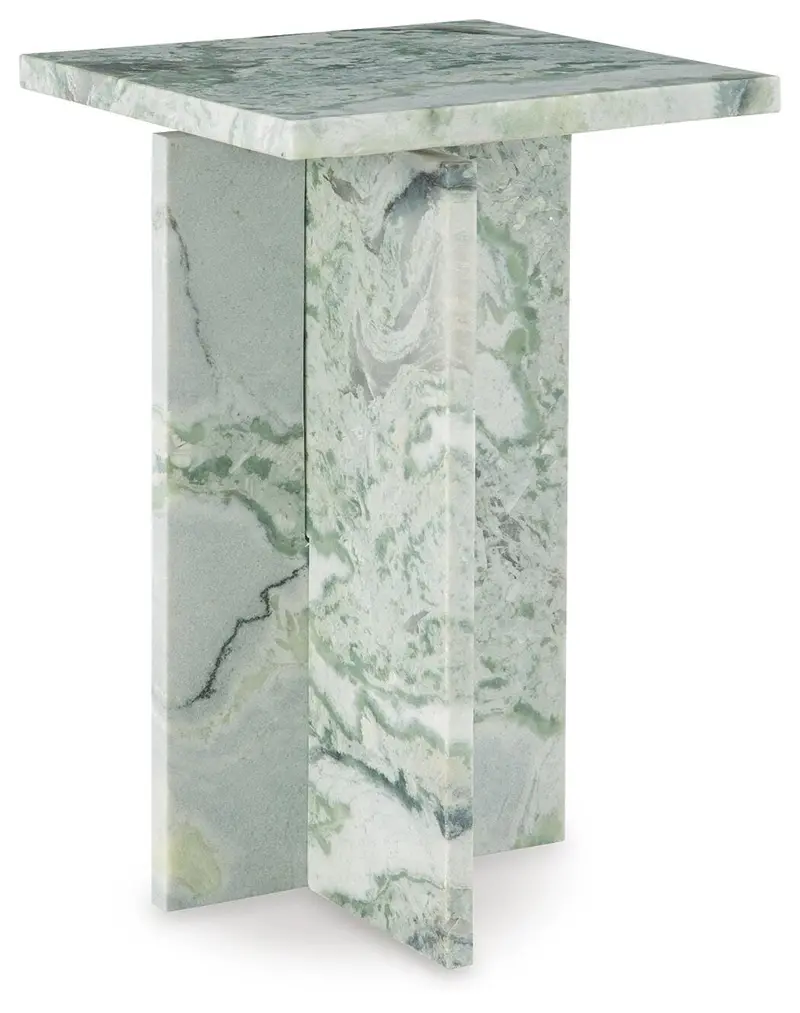 Deaconwell Fresh White and Emerald Green Accent Table