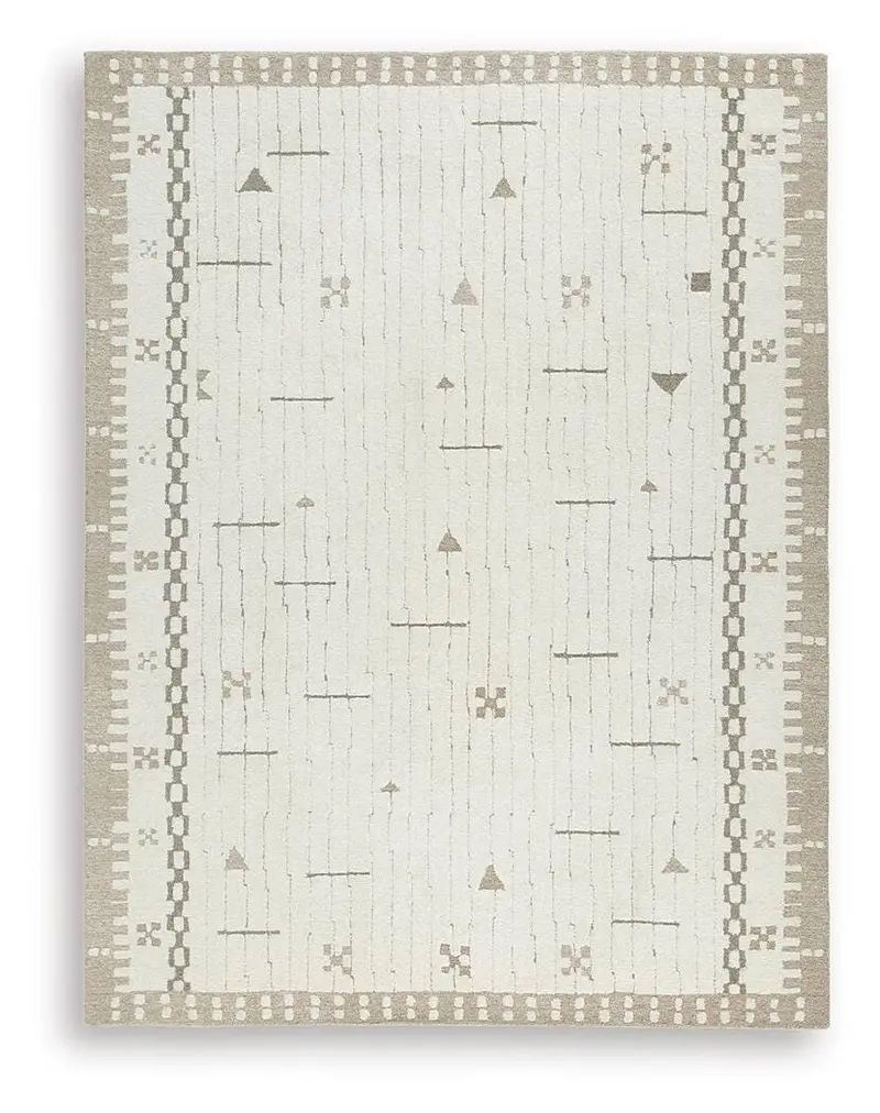 Dot Cream Brown Taupe Large Area Rug