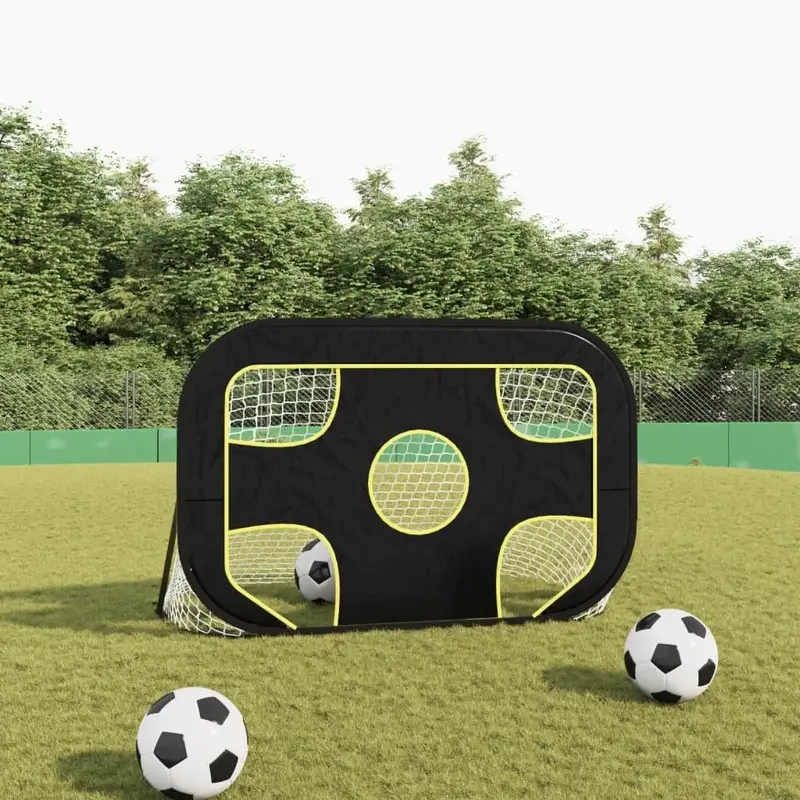 Dual-Function Football Goal – 120x80cm Net with Integrated Target, Fibreglass Frame
