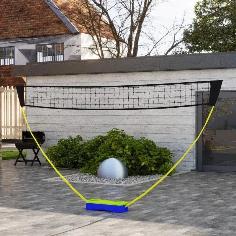 Dual-Sport Outdoor Game Set: Badminton & Volleyball Combo with Nets, Posts, and Rackets