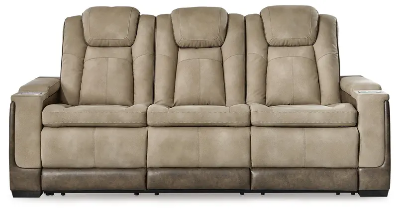 Durapella Sand Power Sofa with Adjustable Headrest