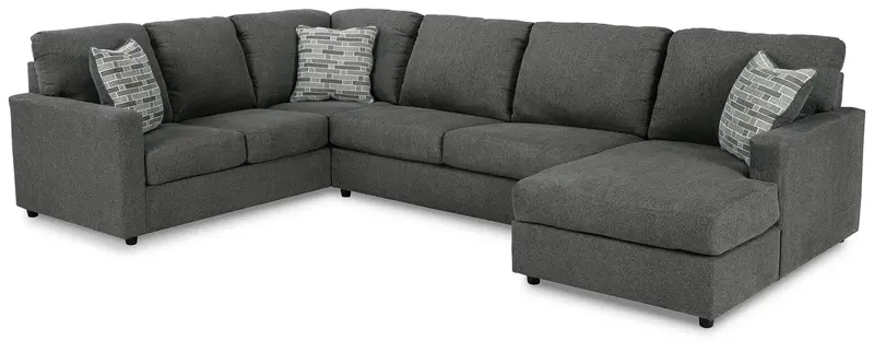Edenfield Charcoal 3-Piece Modular Sectional with Chaise