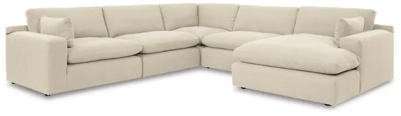 Elyza Linen 5-Piece Sectional with Left-Arm Chaise