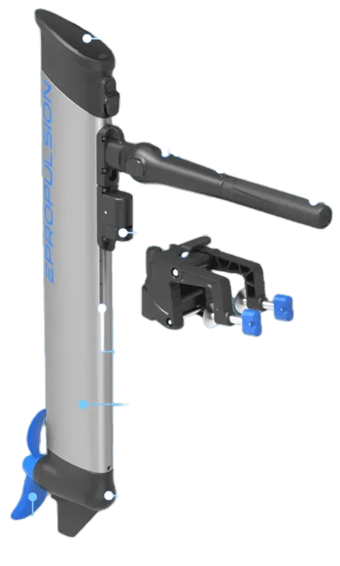 ePropulsion eLite 0.8 kW Stick-Control Electric Outboard with 0.4 kWh Battery