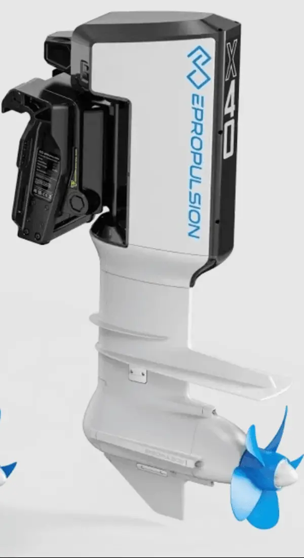 ePropulsion X40 40 kW Electric Outboard Motor – 96V System with 40 kWh Battery & Charger