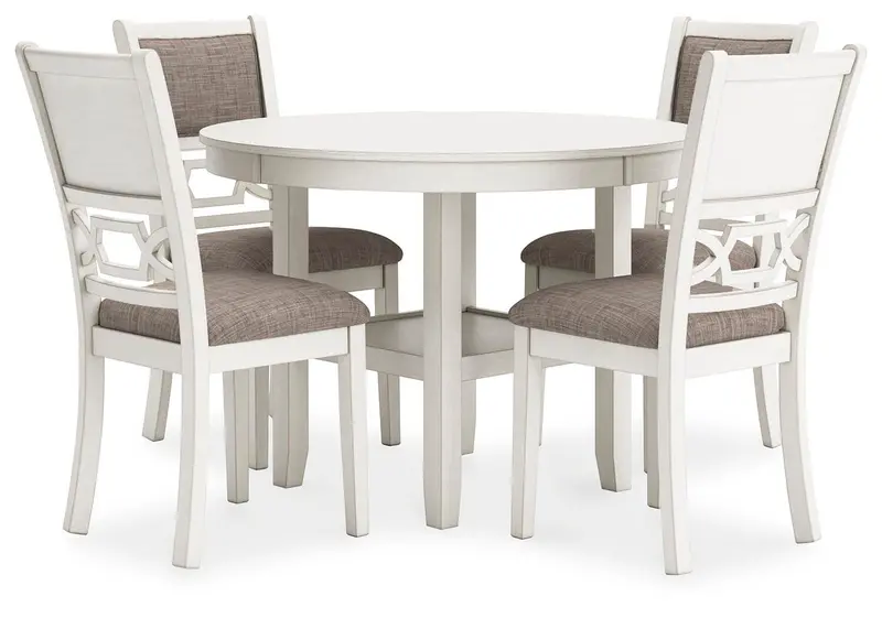 Erinberg Antique White Dining Table Set for Five