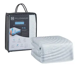 Extra-Cooling Mattress Protector – White, Queen Size (4-Pack)