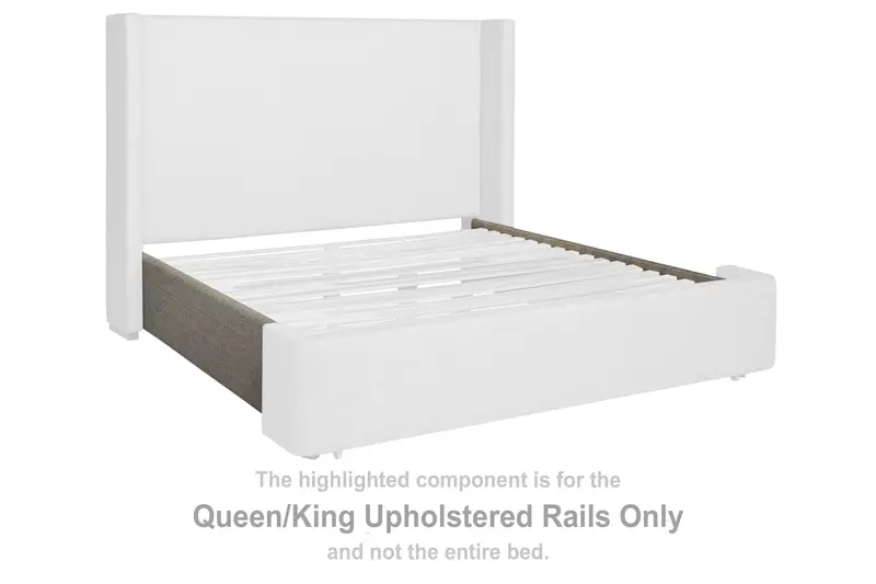 Fawnburg Gray Upholstered Queen or King Bed Rails