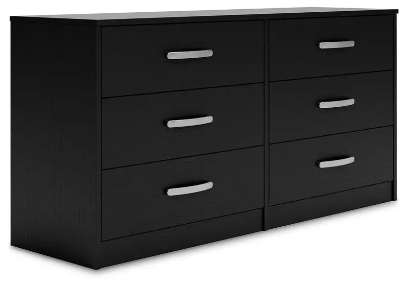 Finch Black 6-Drawer Dresser with Sleek Hardware