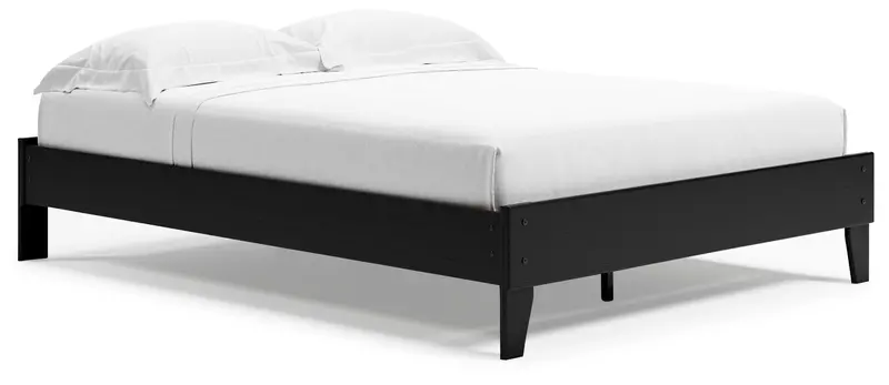 Finch Black Queen Platform Bed with Low Profile Design