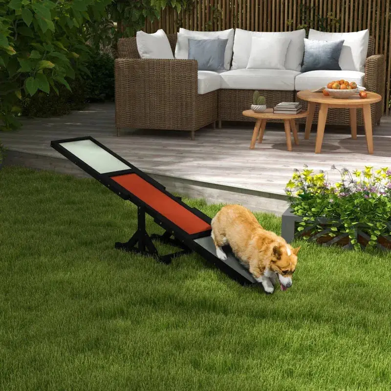Fir Wood Dog Agility Seesaw – Outdoor Balance Training Equipment for Dogs up to 30 kg | PAWHUT