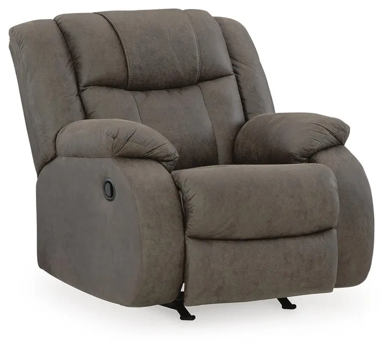 First Base Gunmetal Finish Rocker Recliner
