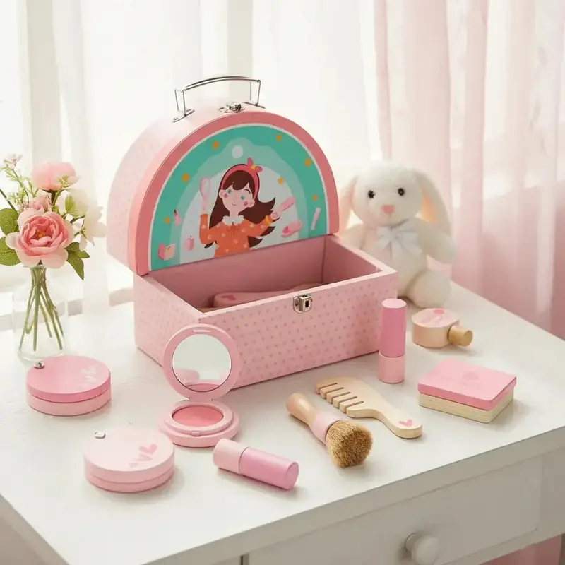 First Wooden Makeup Play Kit | Mess-Free Role-Play Set with Safe, Educational Accessories by SOKA®