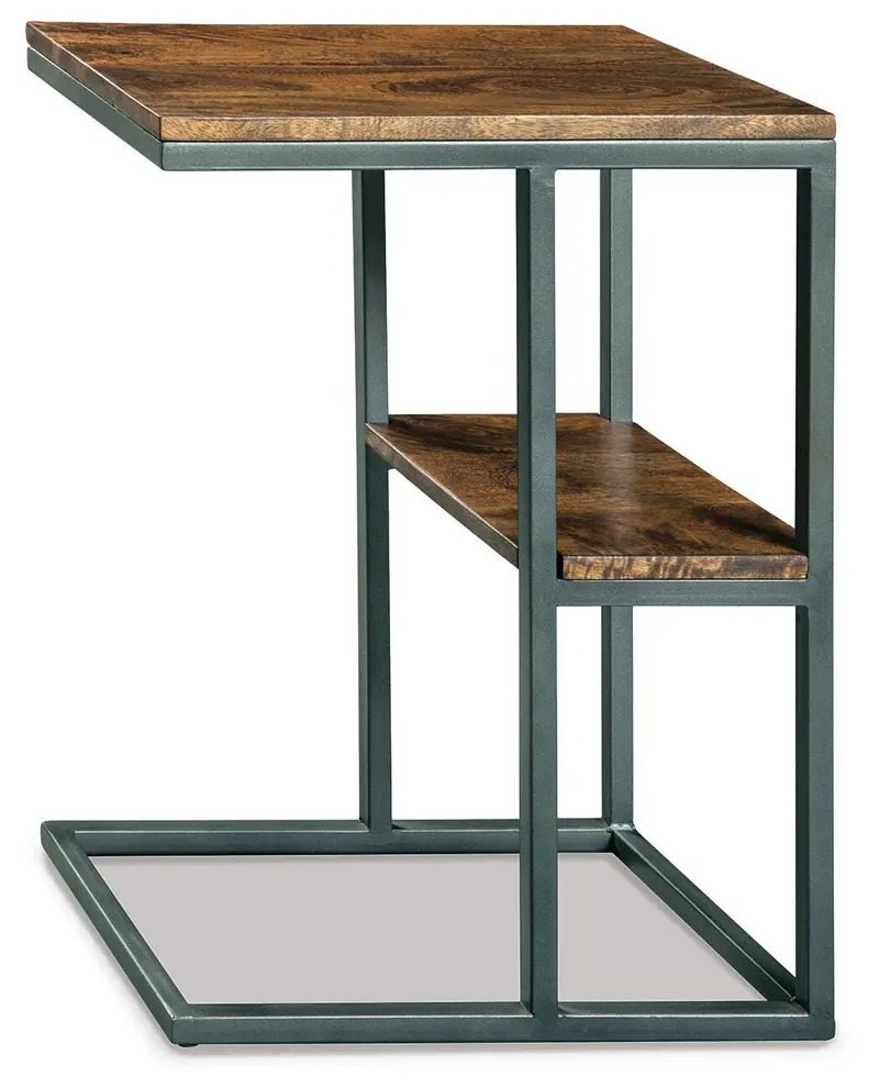 Forestmin Natural Wood and Black Accent Table