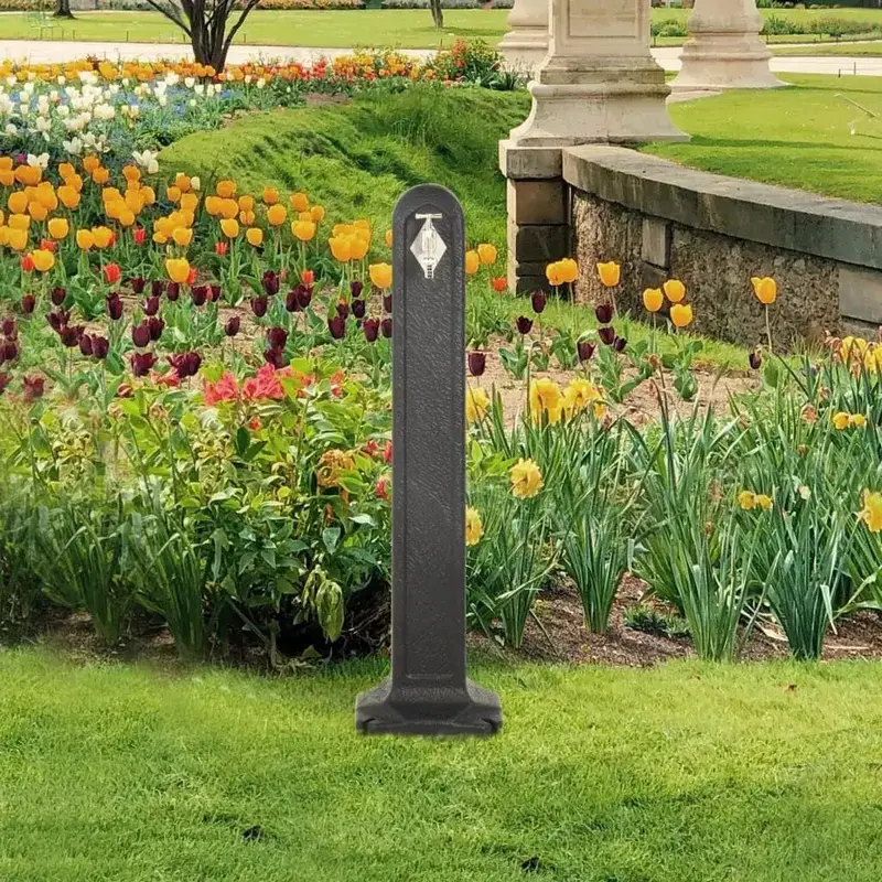 Freestanding Garden Tap Stand | 90cm HDPE Stone-Effect Outdoor Water Station