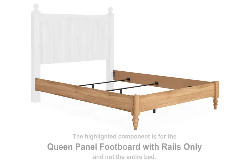Galletyn Warm Brown Queen Panel Footboard with Rails