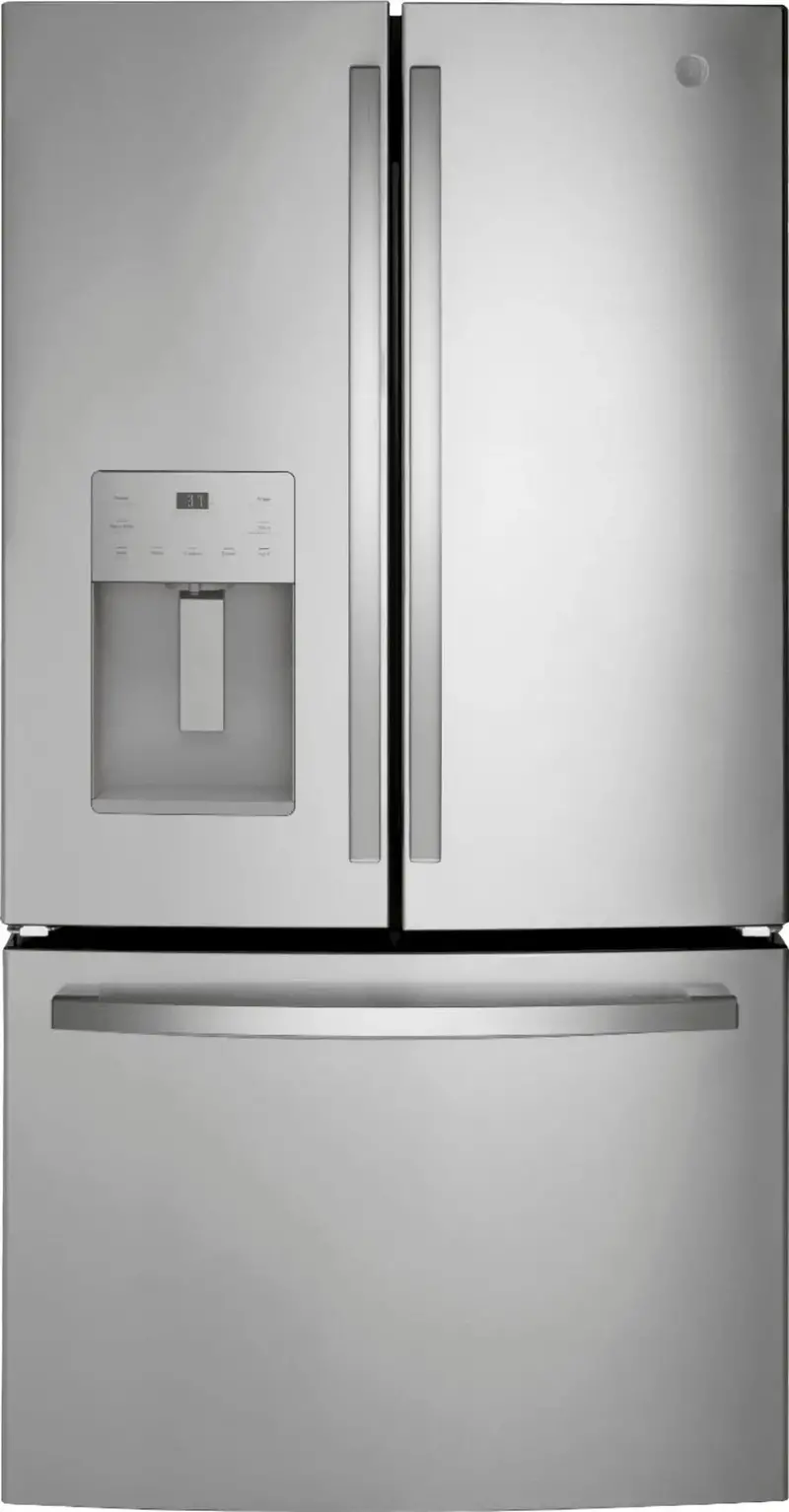GE 25.6 Cu. Ft. Stainless Steel French Door Refrigerator – Space-Saving Ice Maker Included