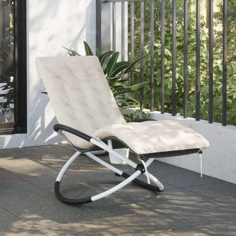 Geometric Sun Lounger with Removable Cushion – Modern Outdoor Relaxation Chair