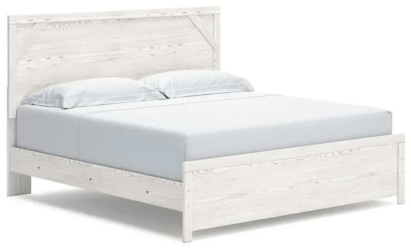 Gerridan White-and-Gray King-Sized Panel Bed