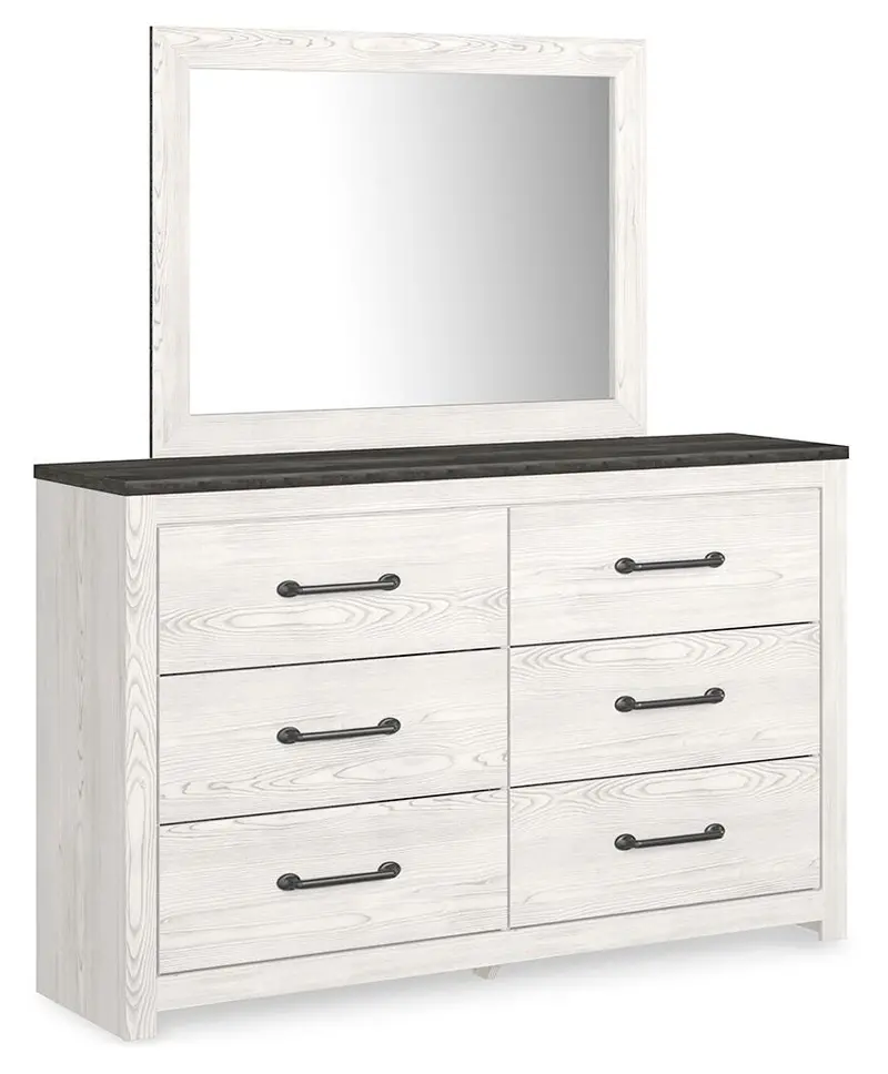 Gerridan White and Gray Two-Tone Dresser with Mirror Set