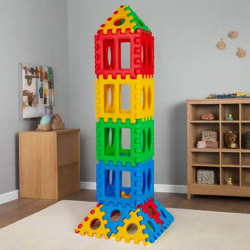 Giant Waffle Block Building Set – 32-Piece Colourful Snap-Together Construction Kit for Creative Play
