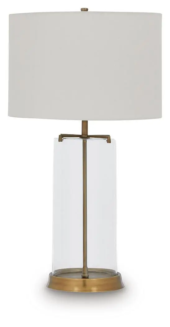 Gizeh Glass Table Lamp with Clear Base and Gold Accents (Sold Individually)